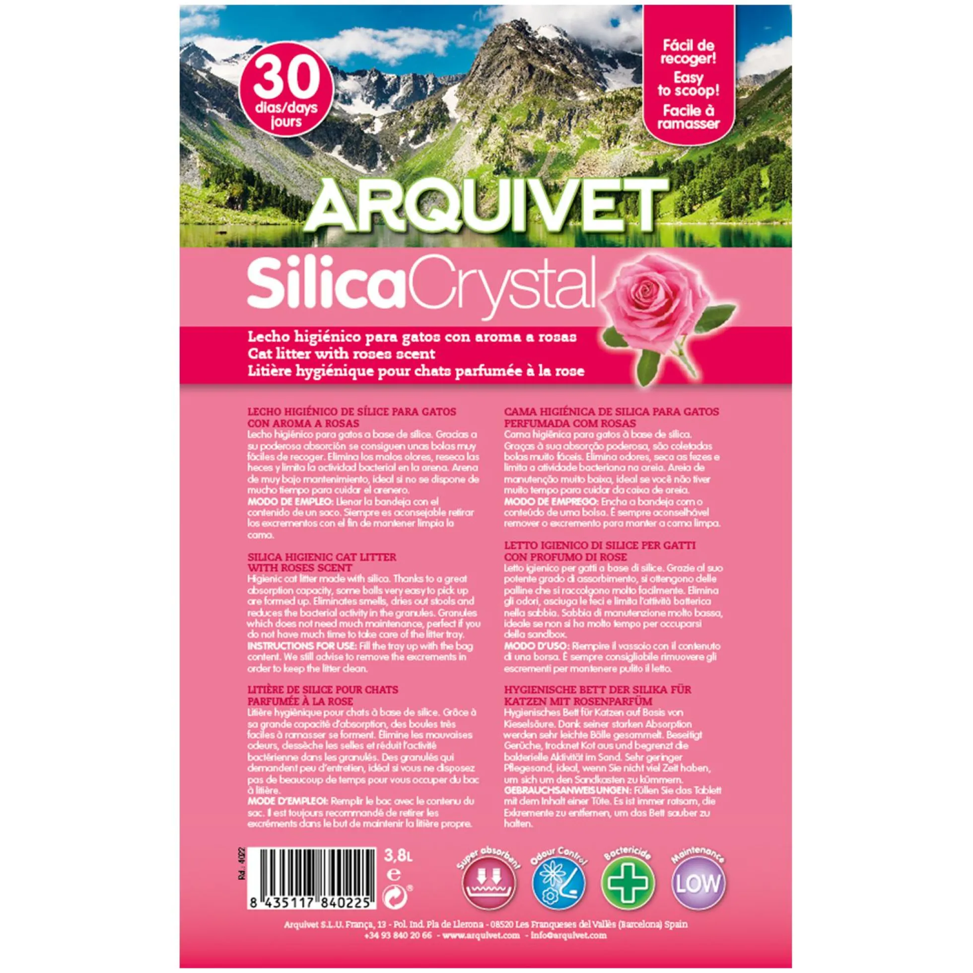 Arena de SilicaCrystal con Perfume de Rosas Arquivet 3,8 L