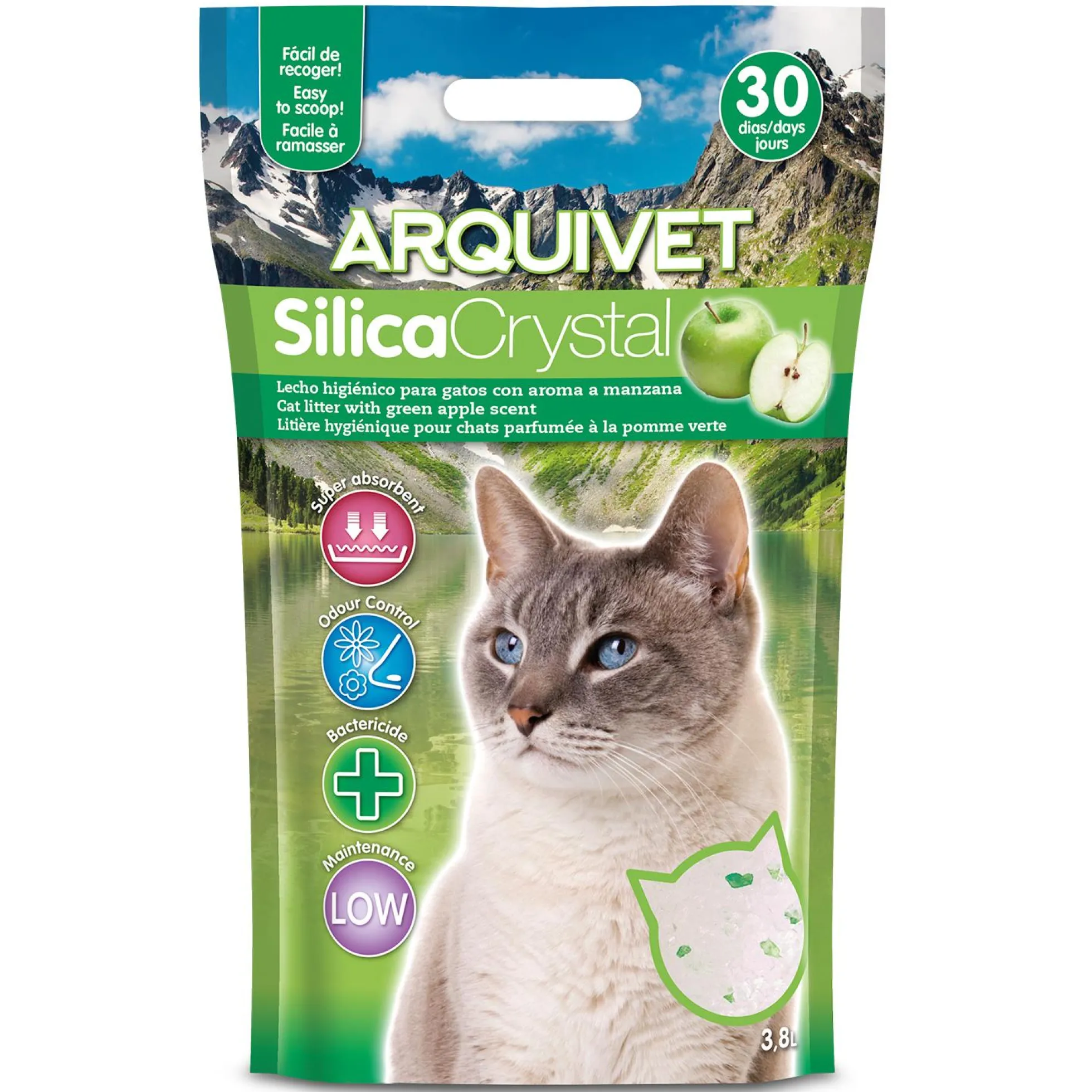 Arena de SilicaCrystal con Perfume de Manzana Verde Arquivet 3,8 L
