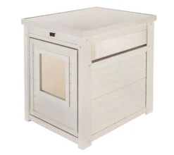 Arenero Para Gatos Cubierto Borneo - Ecoflex - Integra El Arenero En La Decoración De Tu Hogar, 4 Colores (blanco)