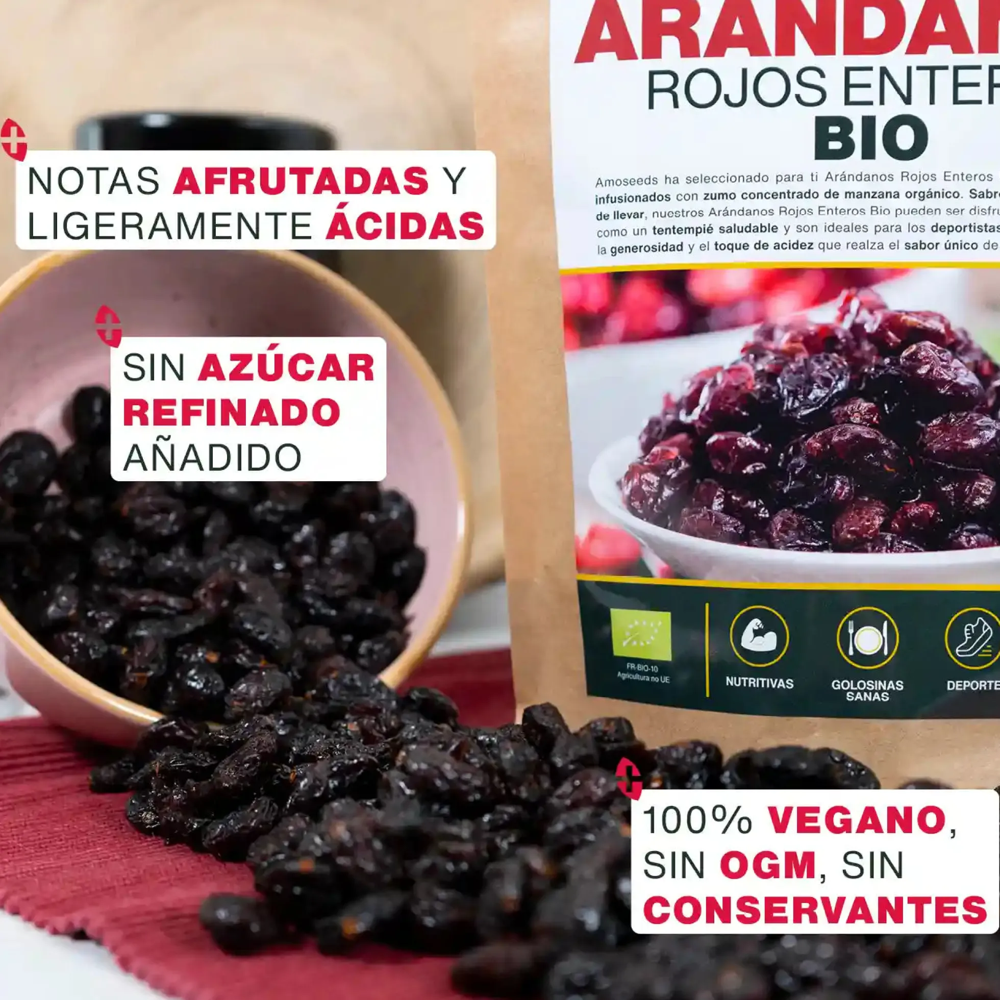 Arándanos Rojos Enteros Bio 1kg
