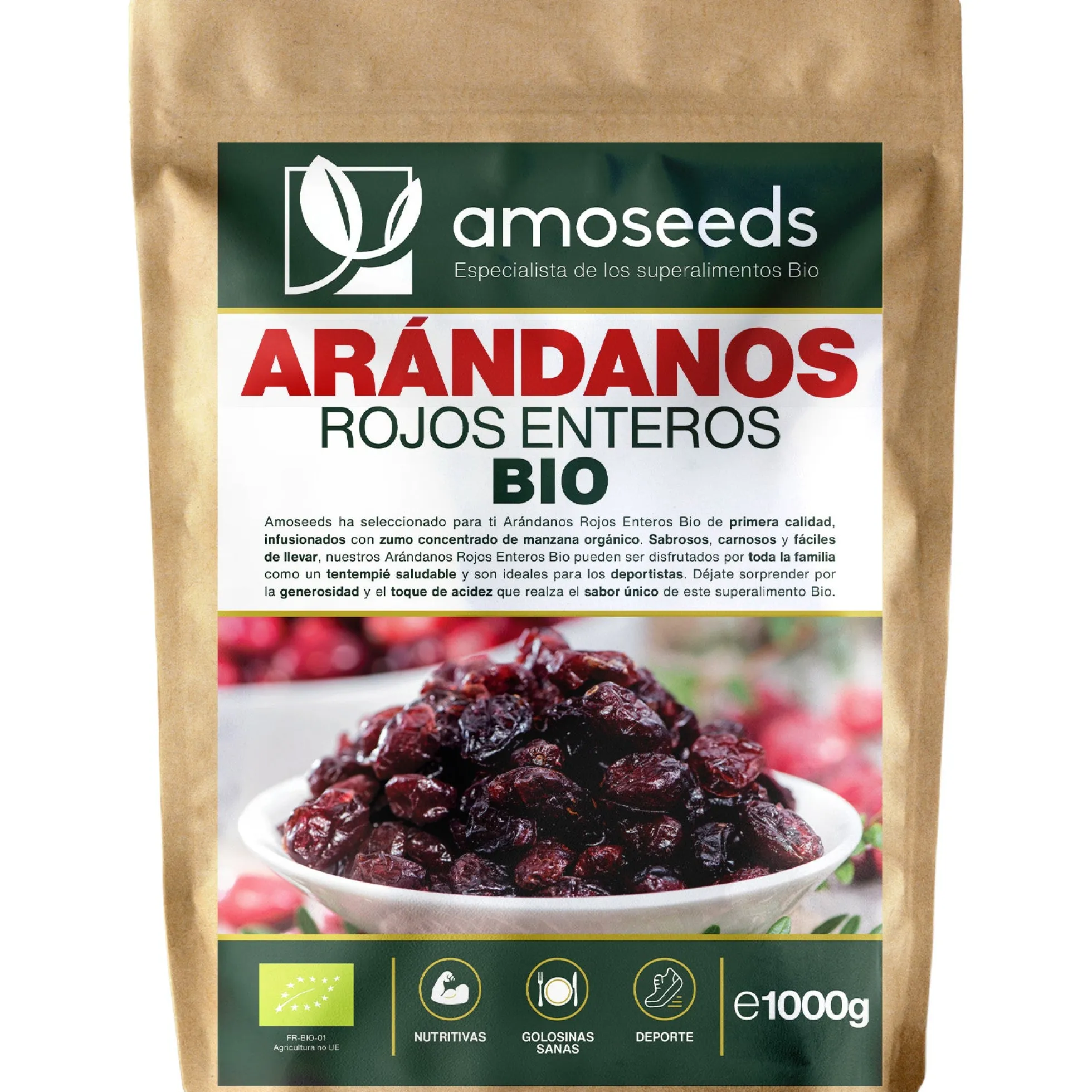 Arándanos Rojos Enteros Bio 1kg