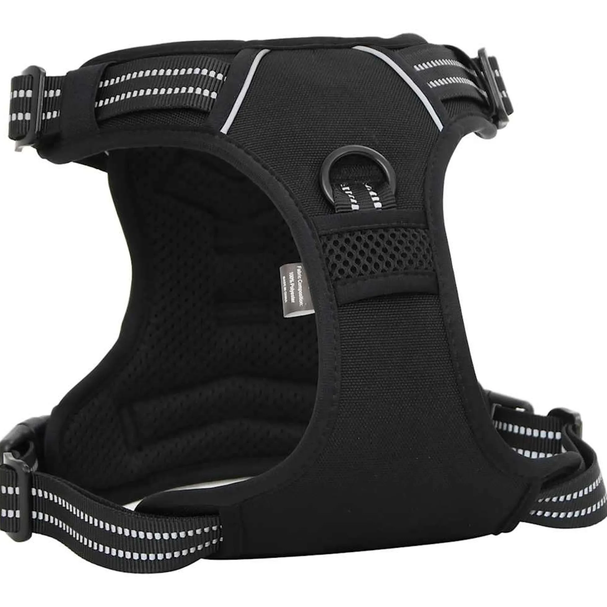 Arnés Para Perros Con Bandas Reflectantes Ajustables Negro Xl