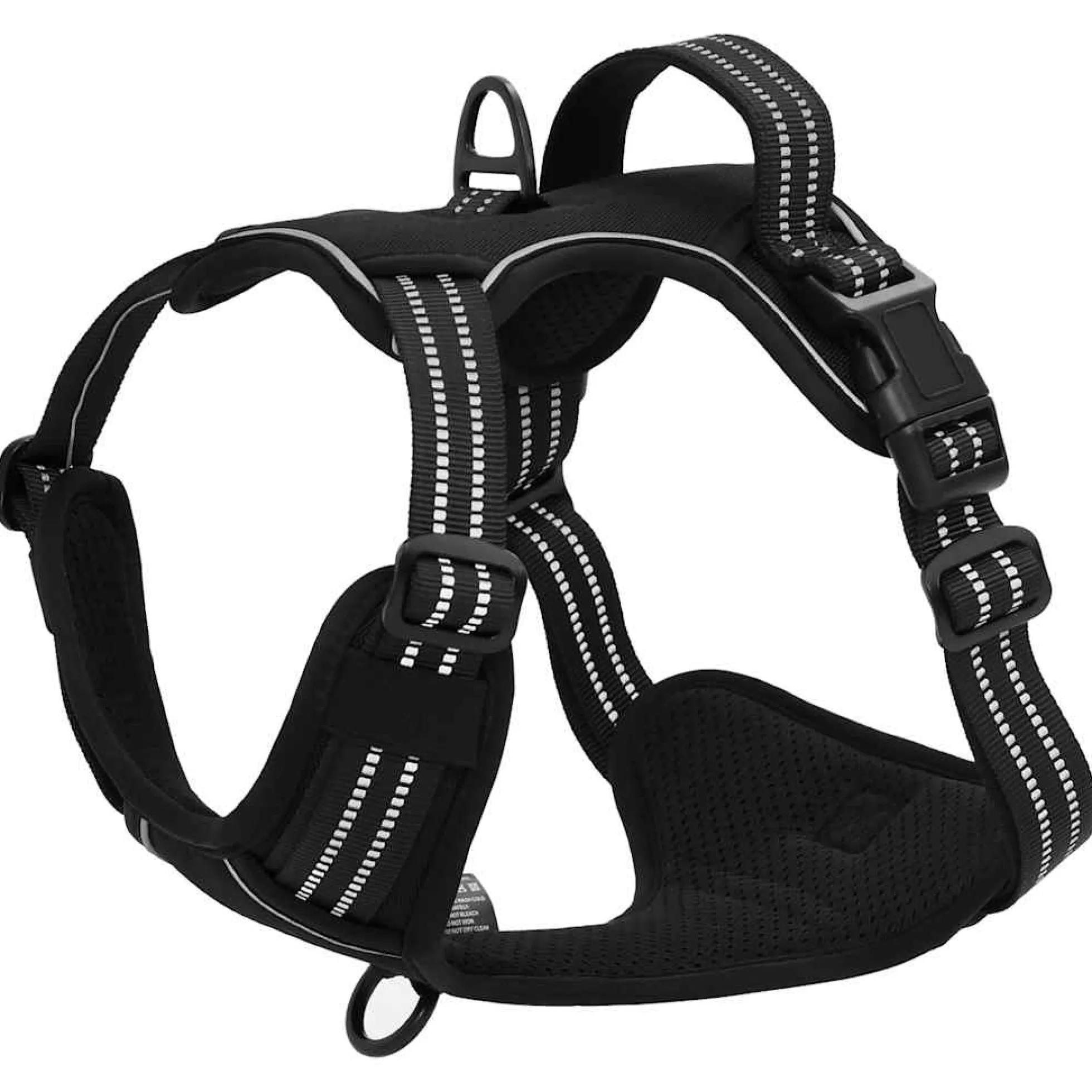 Arnés Para Perros Con Bandas Reflectantes Ajustables Negro L