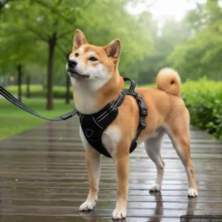 Arnés Para Perros Con Bandas Reflectantes Ajustables Azul L