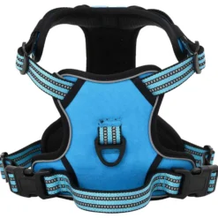 Arnés Para Perros Con Bandas Reflectantes Ajustables Azul L