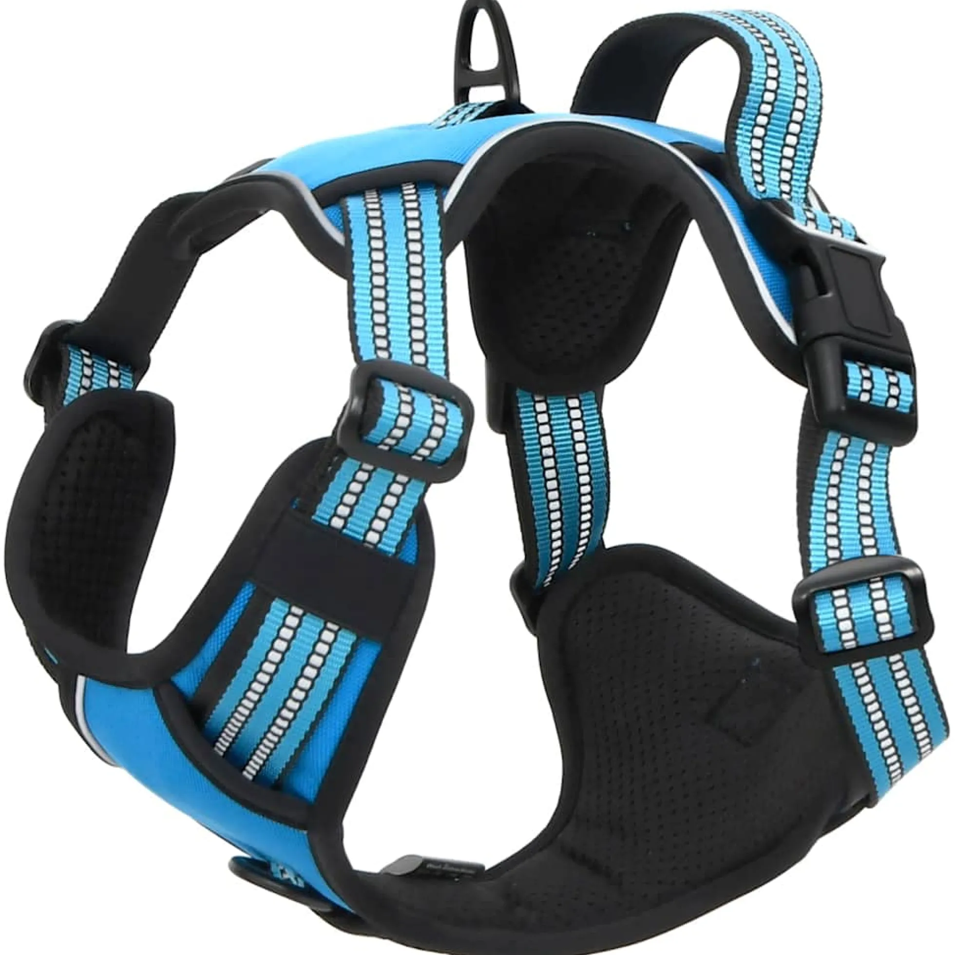 Arnés Para Perros Con Bandas Reflectantes Ajustables Azul Xl