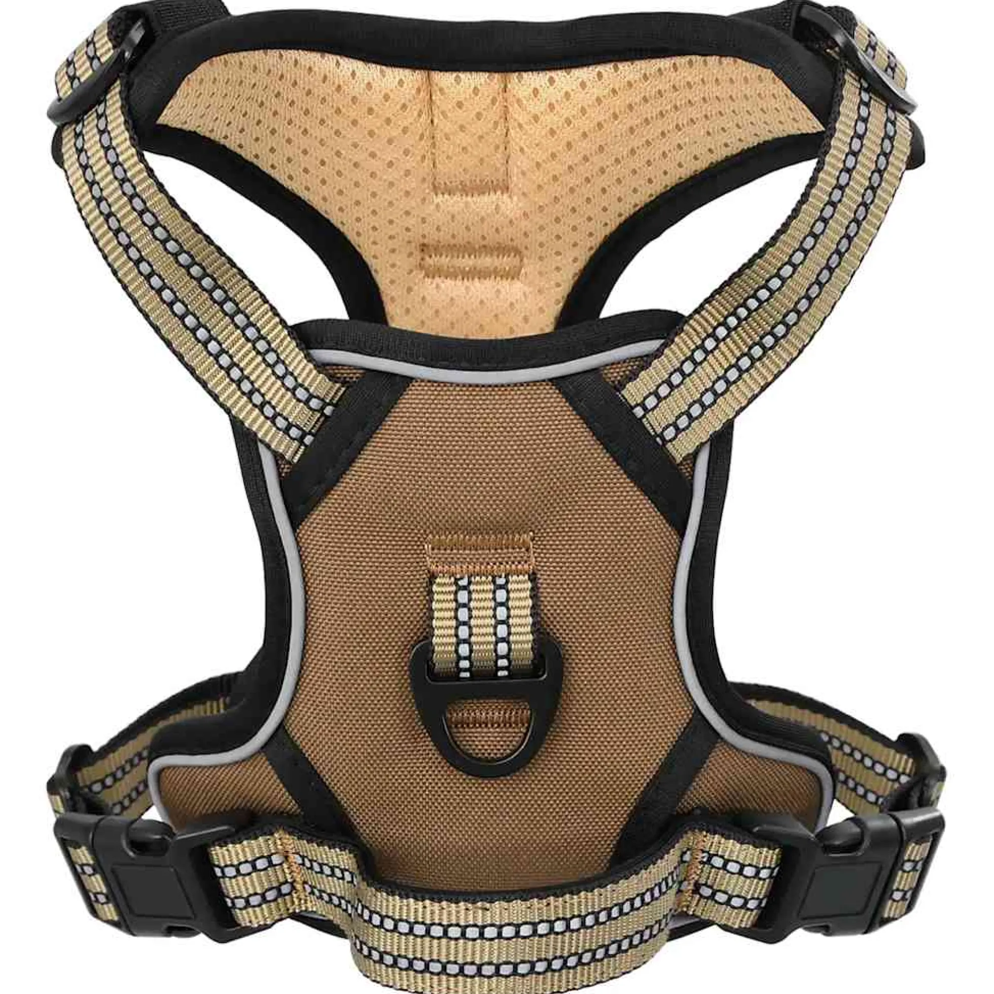 Arnés Para Perros Con Bandas Reflectantes Ajustables Marrón Xl