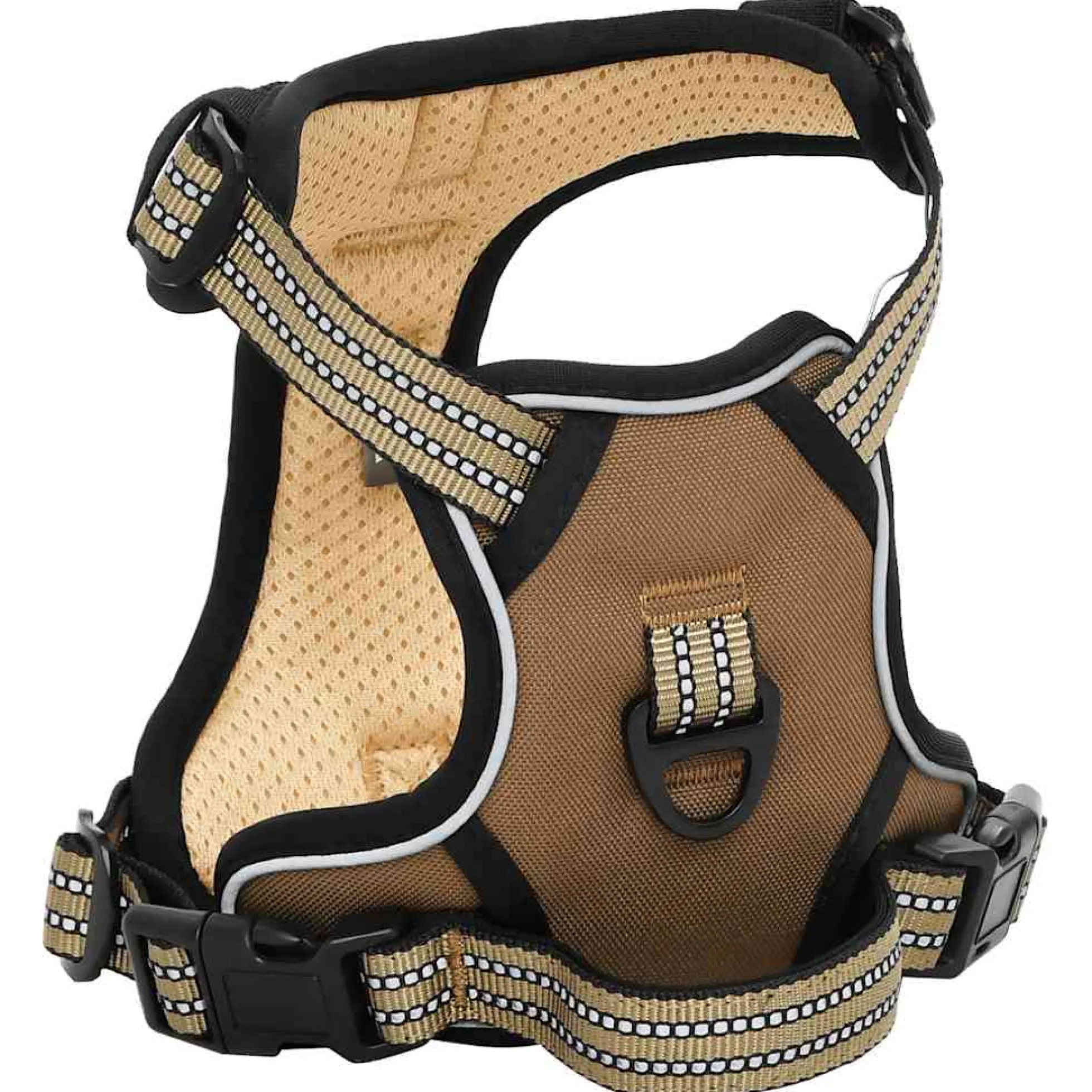 Arnés Para Perros Con Bandas Reflectantes Ajustables Marrón L