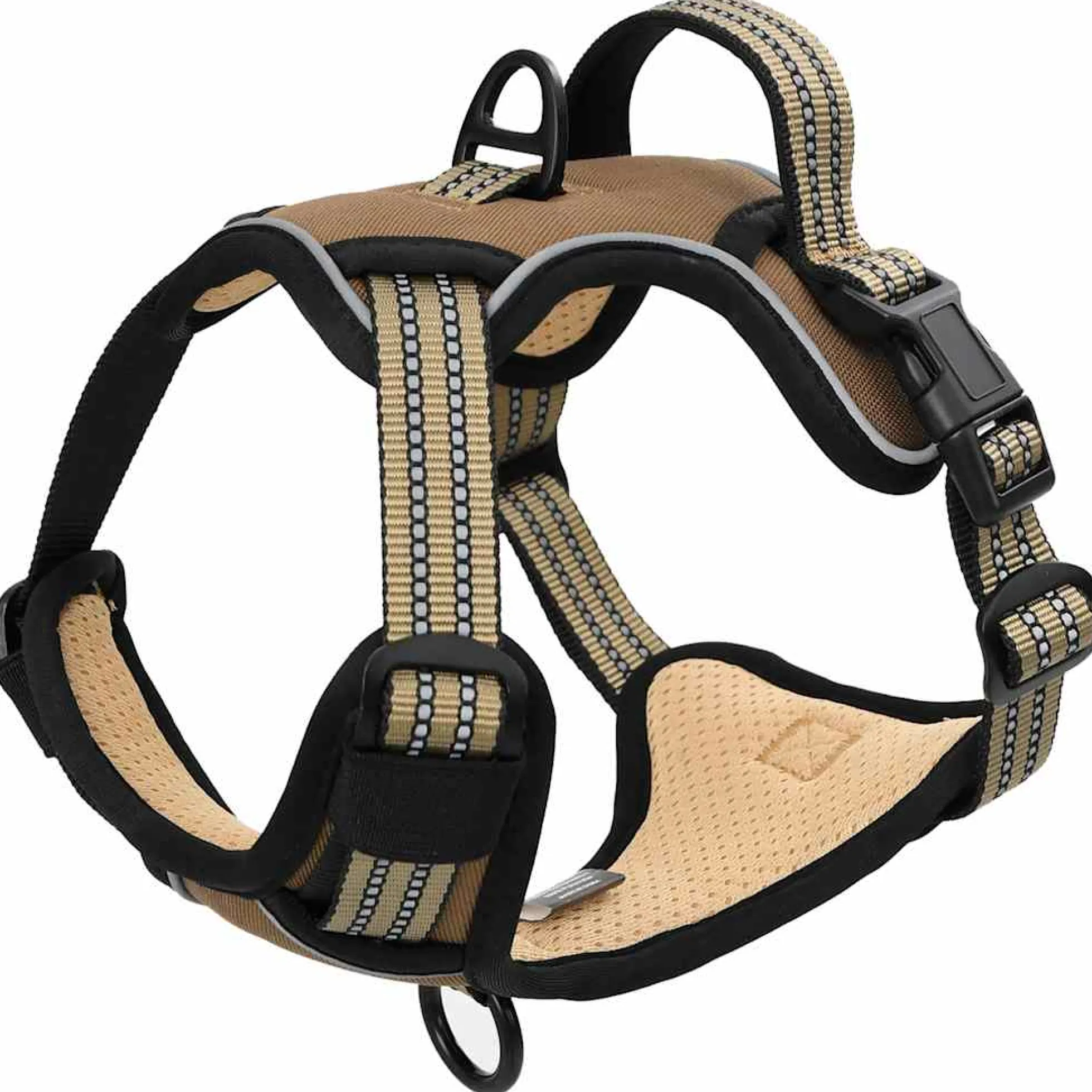 Arnés Para Perros Con Bandas Reflectantes Ajustables Marrón L