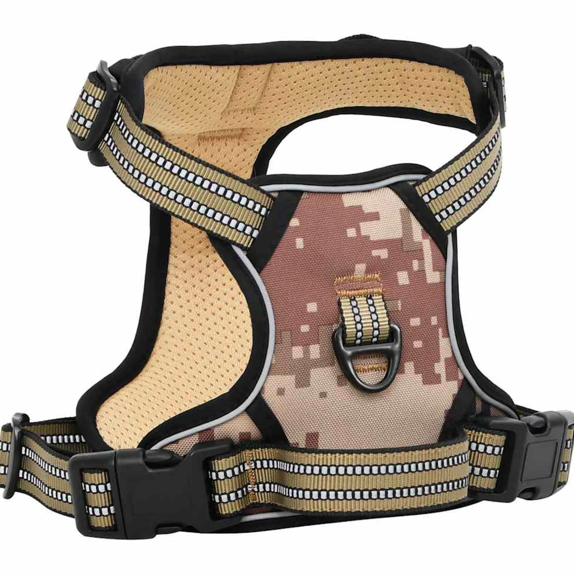 Arnés Para Perros Con Bandas Reflectantes Ajustables Marrón L