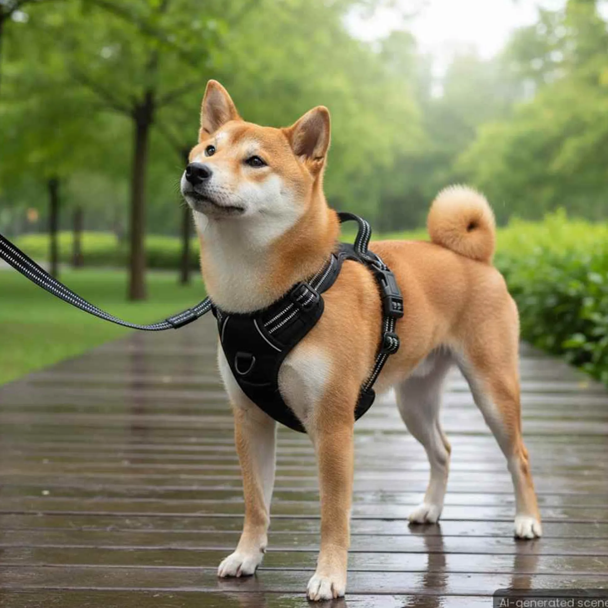 Arnés Para Perros Con Correa Y Collar Ajustable Marrón Xl