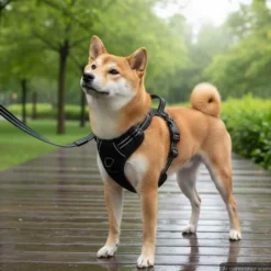 Arnés Para Perros Con Correa Y Collar Ajustable Negro M