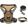 Arnés Para Perros Con Correa Y Collar Ajustable Marrón L