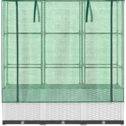 Arriate Con Cubierta Invernadero Aspecto Ratán 120x40x138 Cm