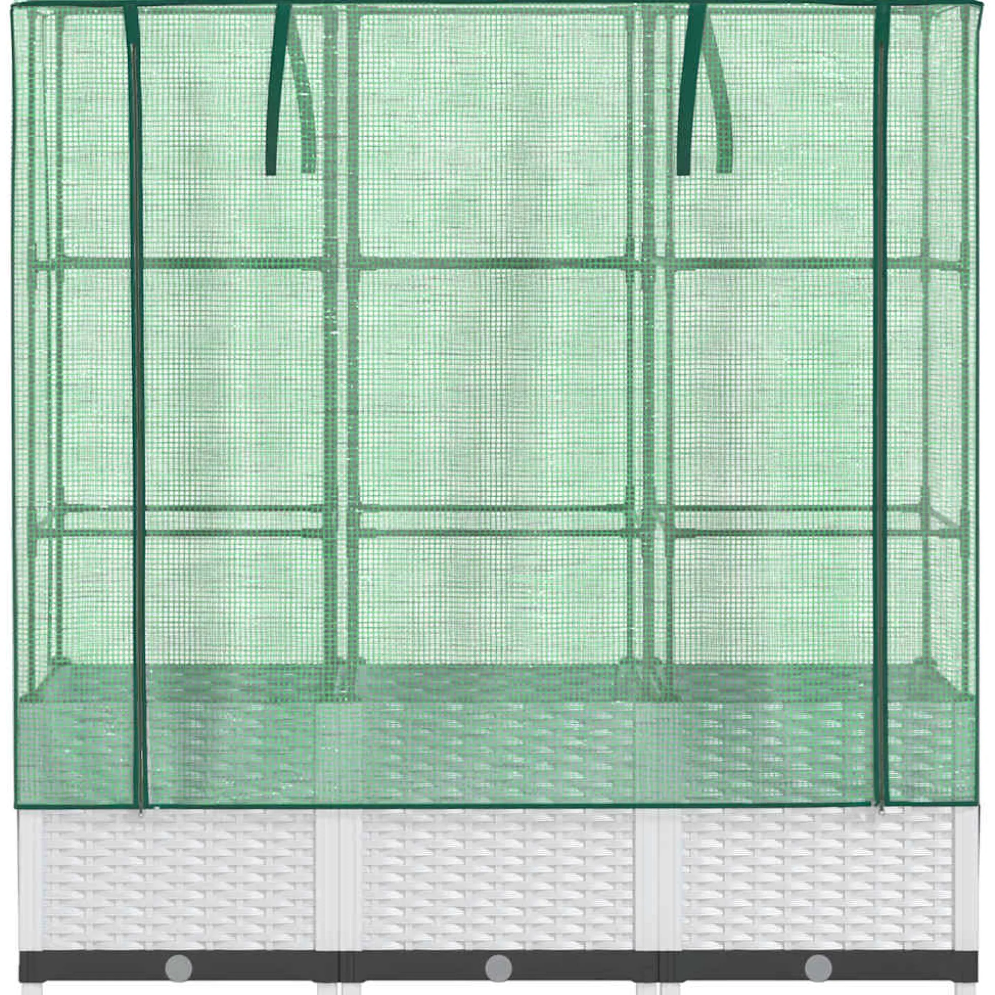 Arriate Con Cubierta Invernadero Aspecto Ratán 120x40x138 Cm
