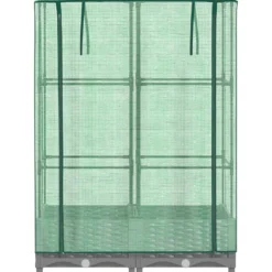 Arriate Con Cubierta Invernadero Aspecto Ratán 80x40x123 Cm
