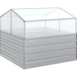 Arriate Con Invernadero Plateado 100x100x85 Cm