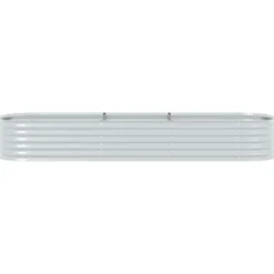 Arriate De Acero Galvanizado Plateado 320x80x44 Cm