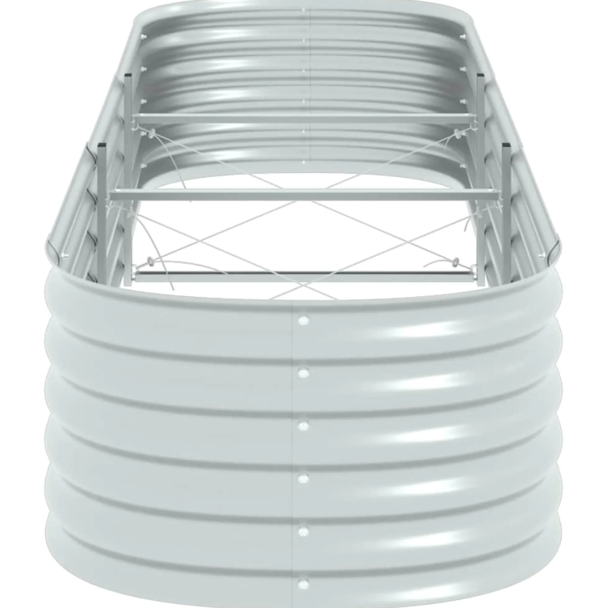 Arriate De Acero Galvanizado Plateado 320x80x44 Cm