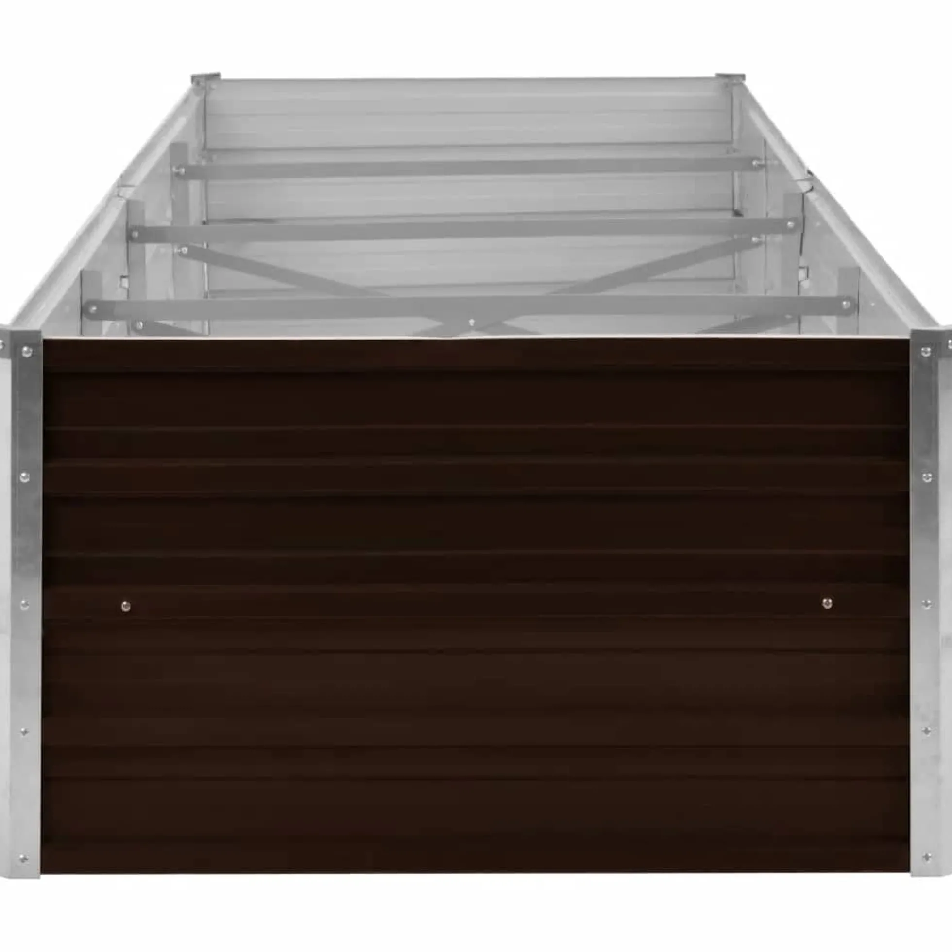 Arriate De Acero Galvanizado Marrón 320x80x45 Cm