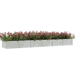 Arriate De Acero Galvanizado Plateado 480x80x45 Cm
