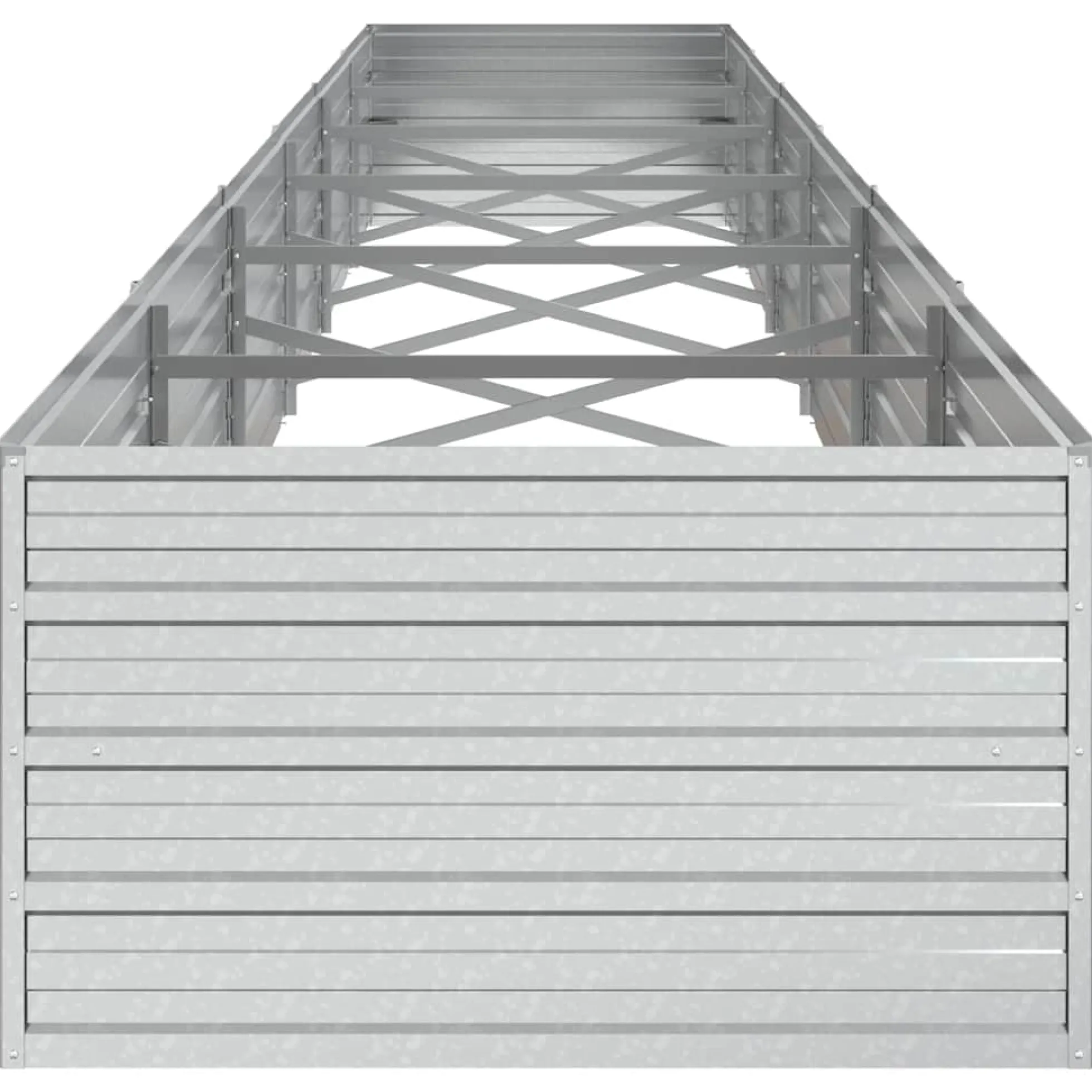 Arriate De Acero Galvanizado Plateado 480x80x45 Cm