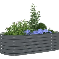 Arriate De Acero Galvanizado Gris 160x80x44 Cm