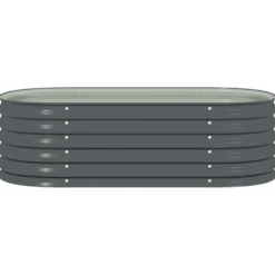 Arriate De Acero Galvanizado Gris 160x80x44 Cm