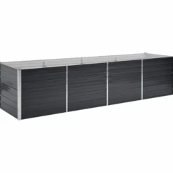 Arriate De Acero Galvanizado Gris Antracita 320x80x77 Cm
