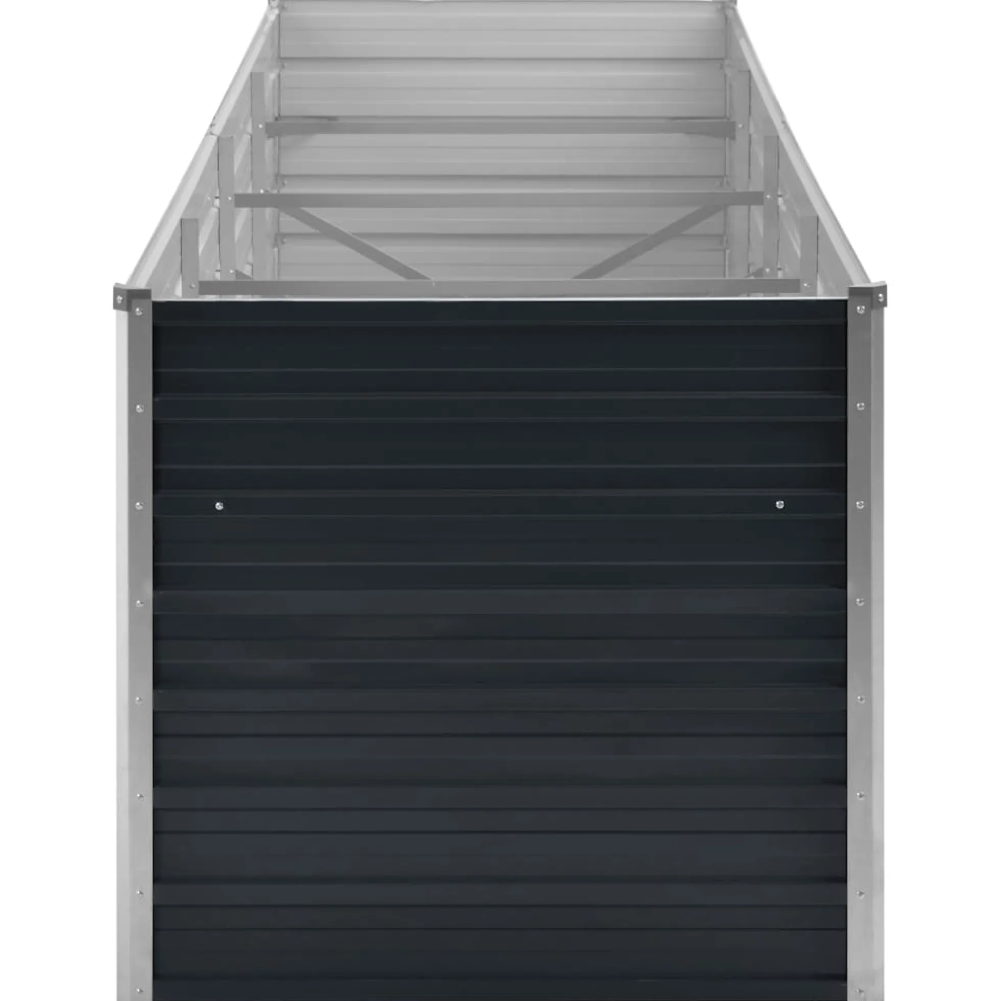 Arriate De Acero Galvanizado Gris Antracita 320x80x77 Cm