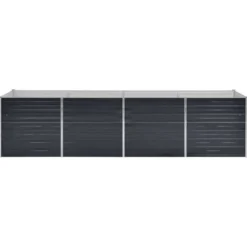 Arriate De Acero Galvanizado Gris Antracita 320x80x77 Cm