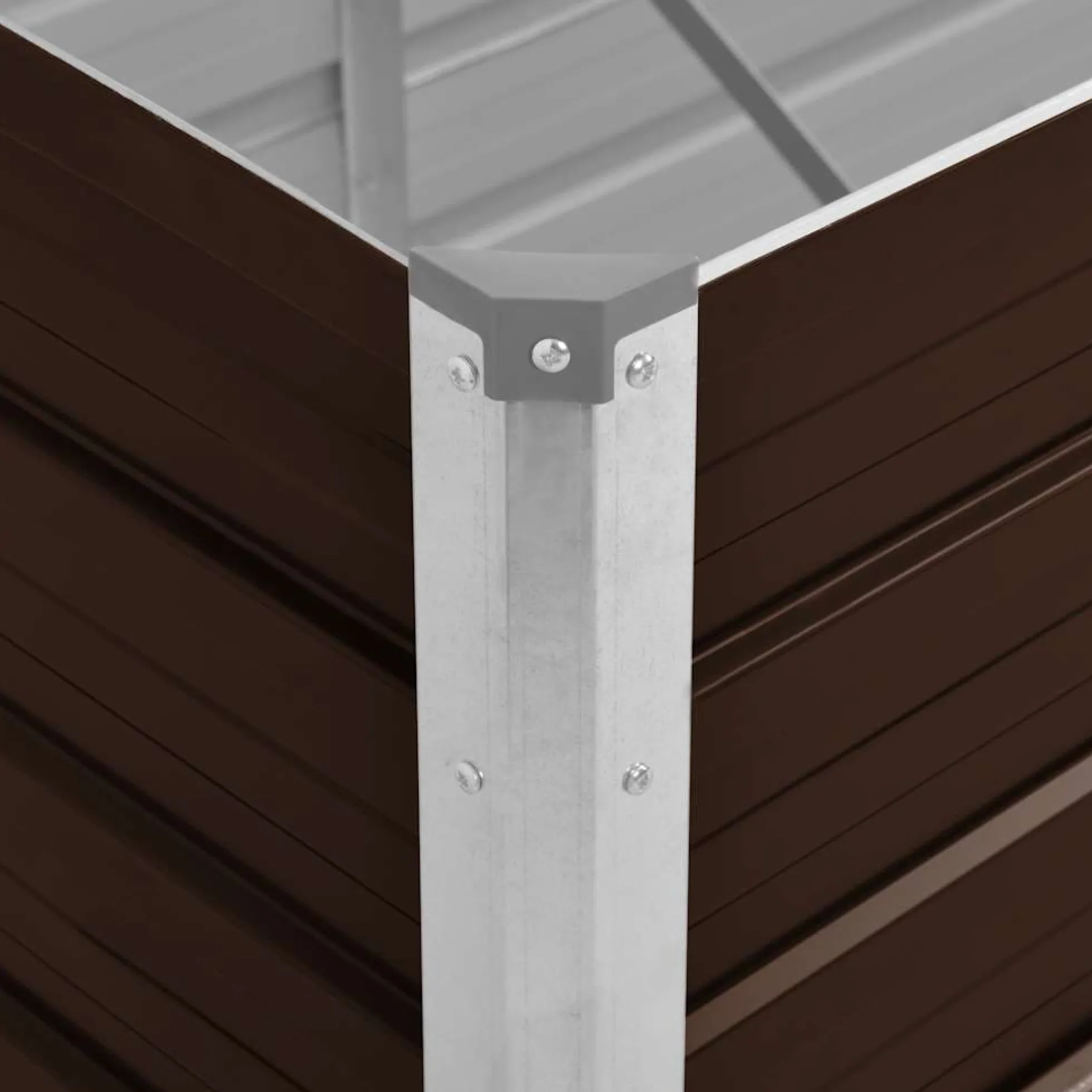 Arriate De Acero Galvanizado Marrón 240x80x77 Cm