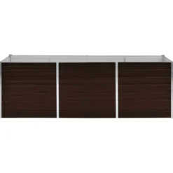 Arriate De Acero Galvanizado Marrón 240x80x77 Cm