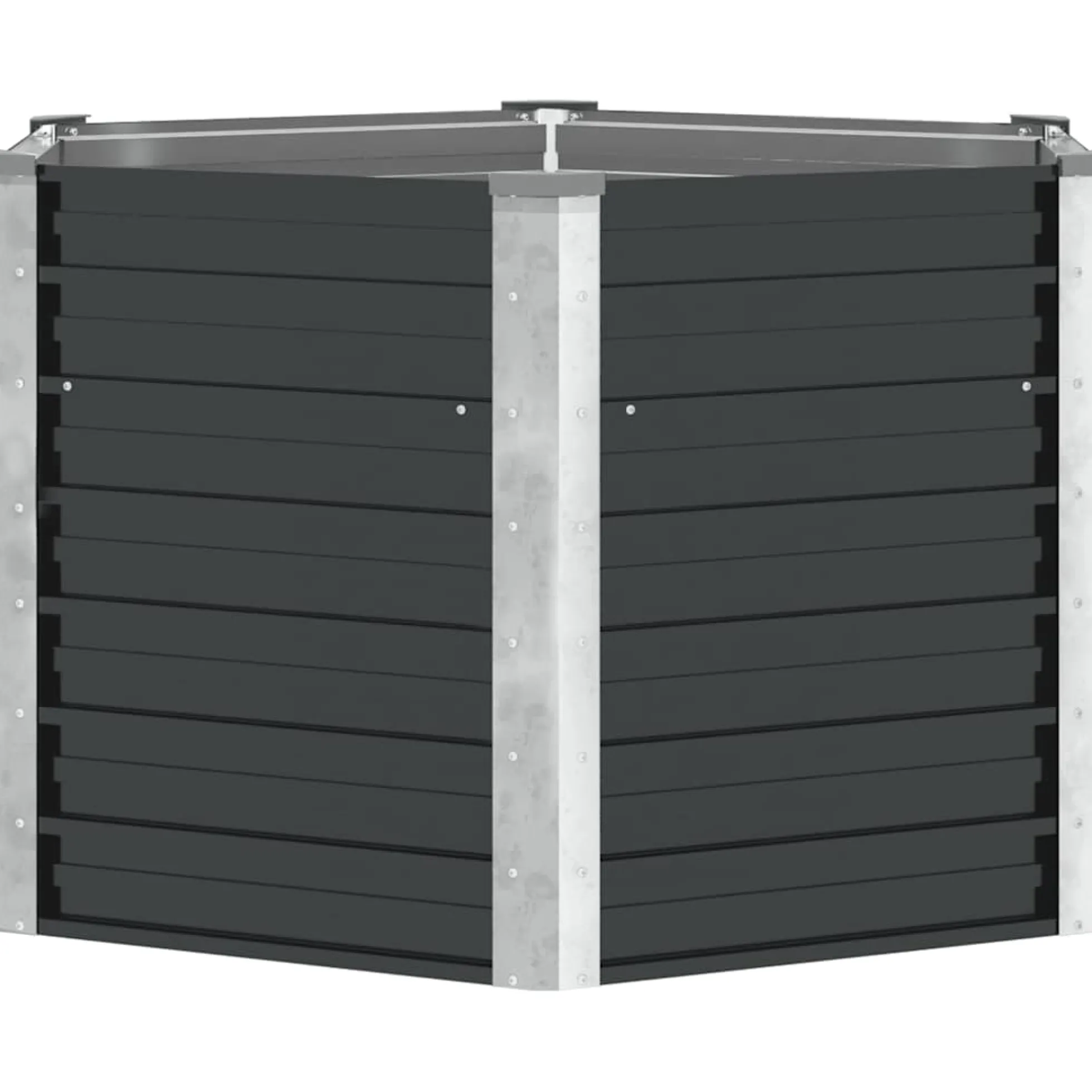Arriate De Acero Galvanizado Gris Antracita 129x129x77 Cm