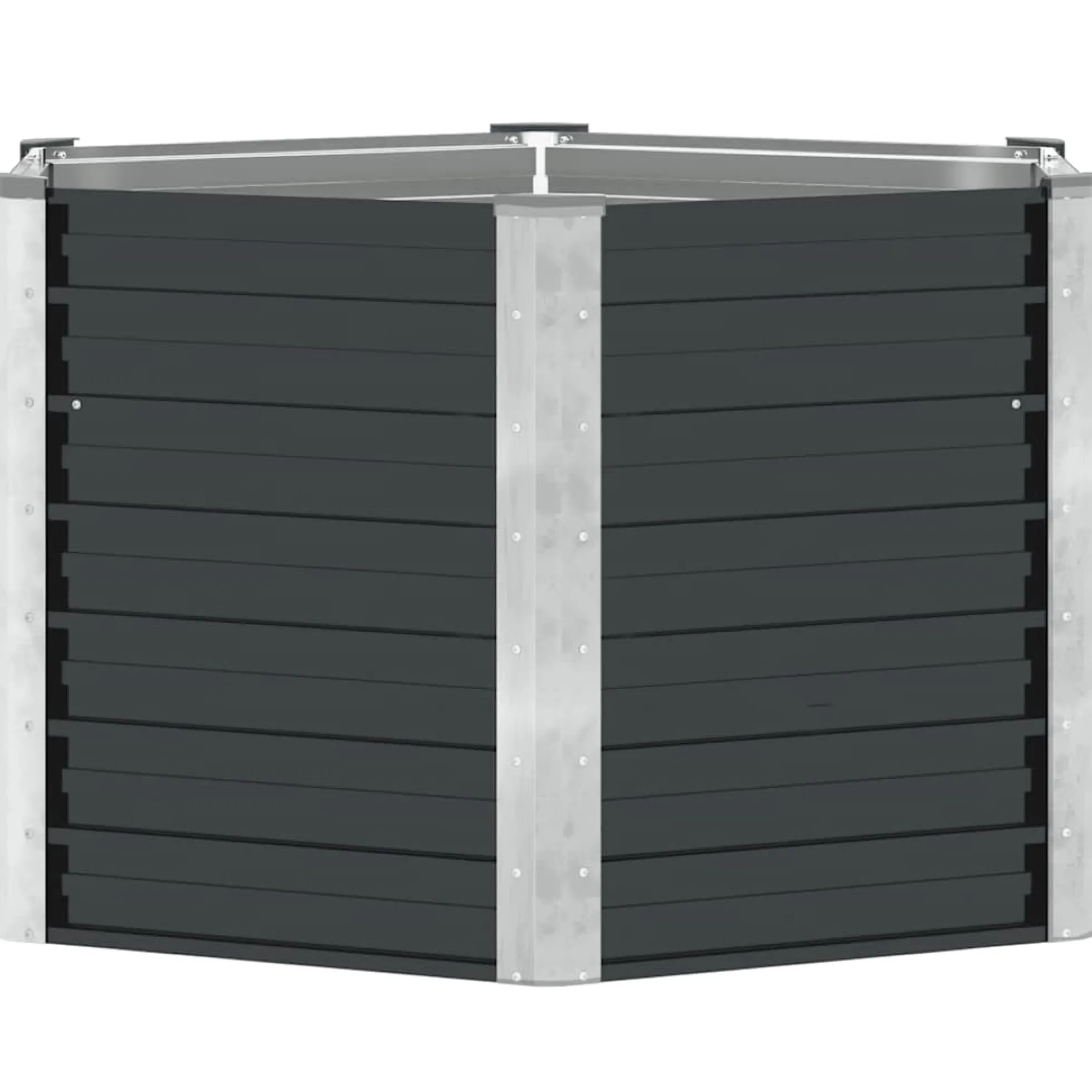 Arriate De Acero Galvanizado Gris Antracita 129x129x77 Cm