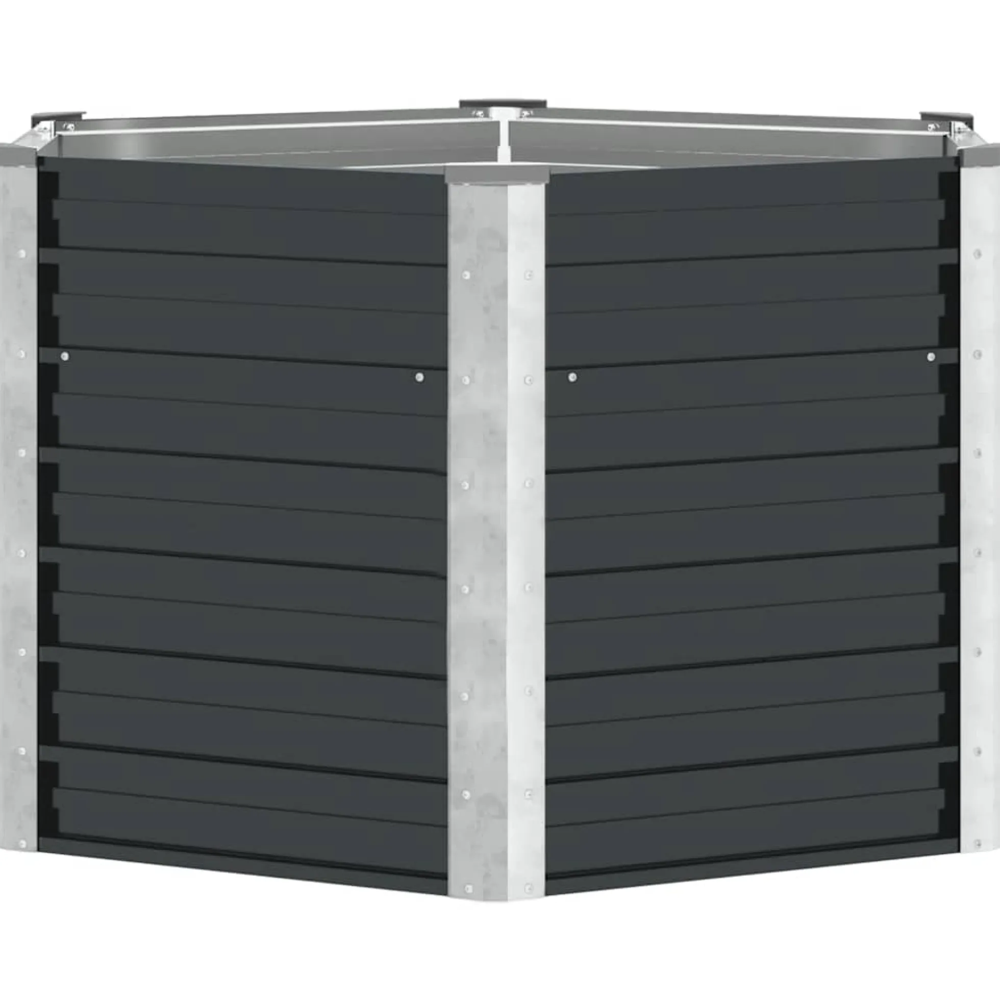 Arriate De Acero Galvanizado Gris Antracita 129x129x77 Cm