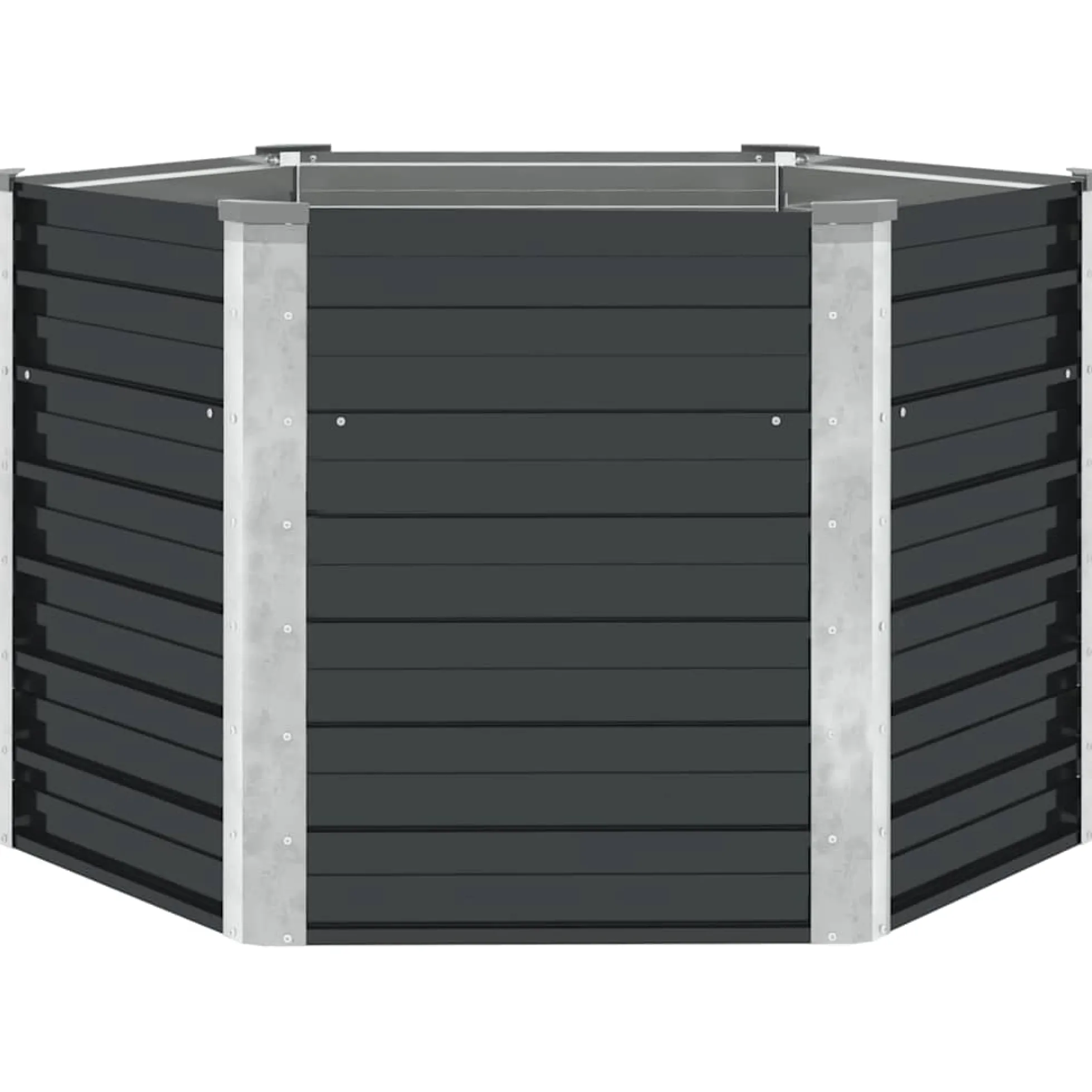 Arriate De Acero Galvanizado Gris Antracita 129x129x77 Cm