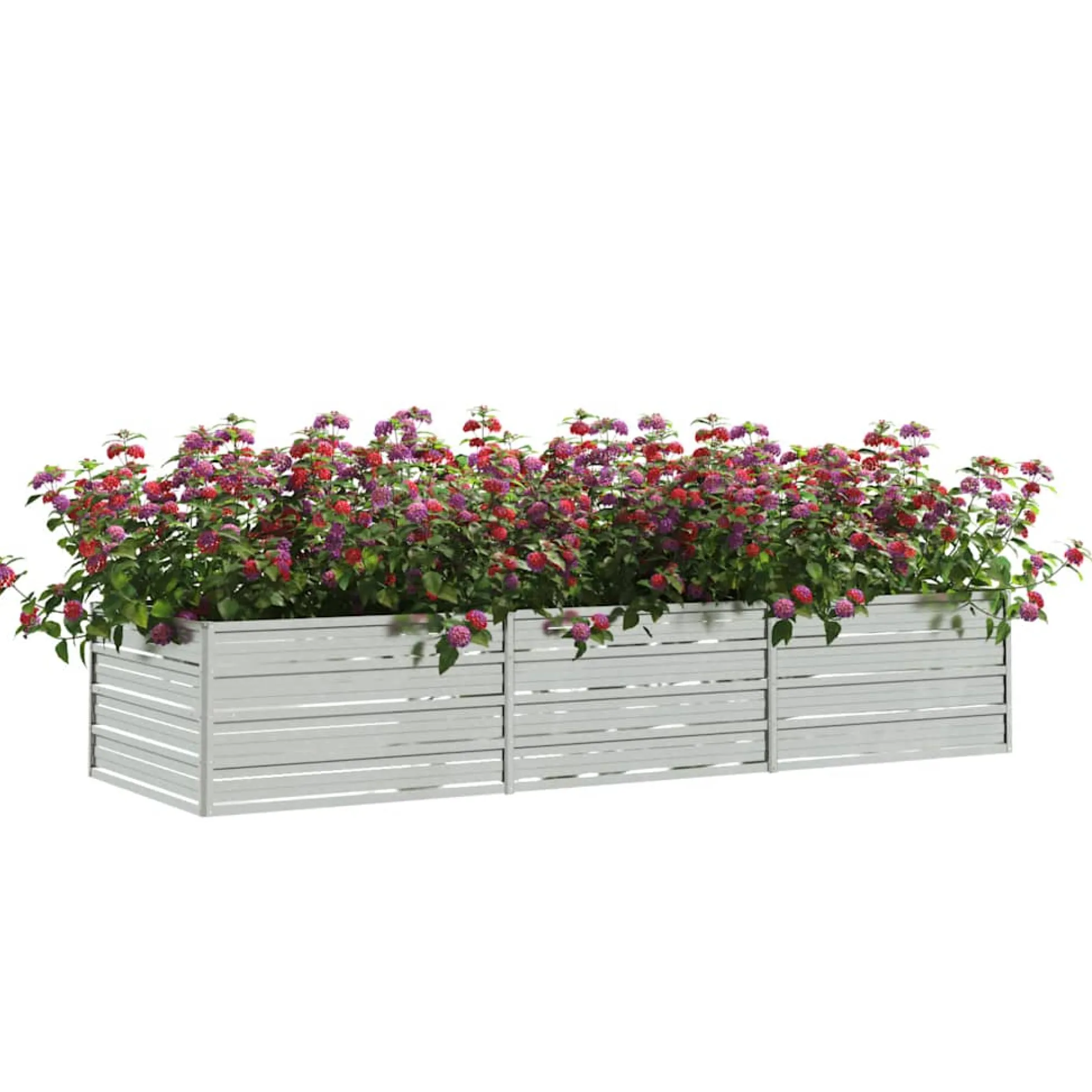 Arriate De Acero Galvanizado Plateado 240x80x45 Cm