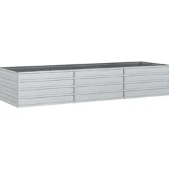 Arriate De Acero Galvanizado Plateado 240x80x45 Cm