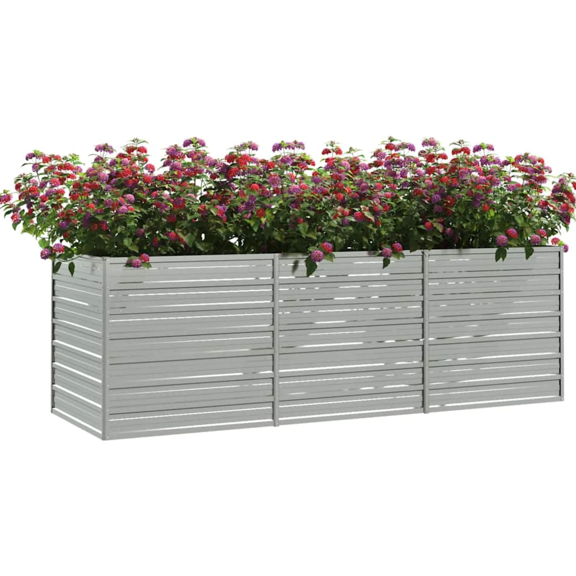 Arriate De Acero Galvanizado Plateado 240x80x77 Cm