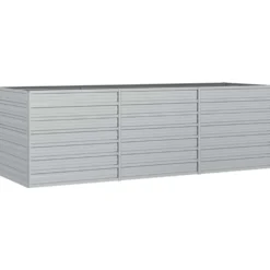 Arriate De Acero Galvanizado Plateado 240x80x77 Cm