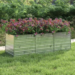 Arriate De Acero Galvanizado Plateado 240x80x77 Cm