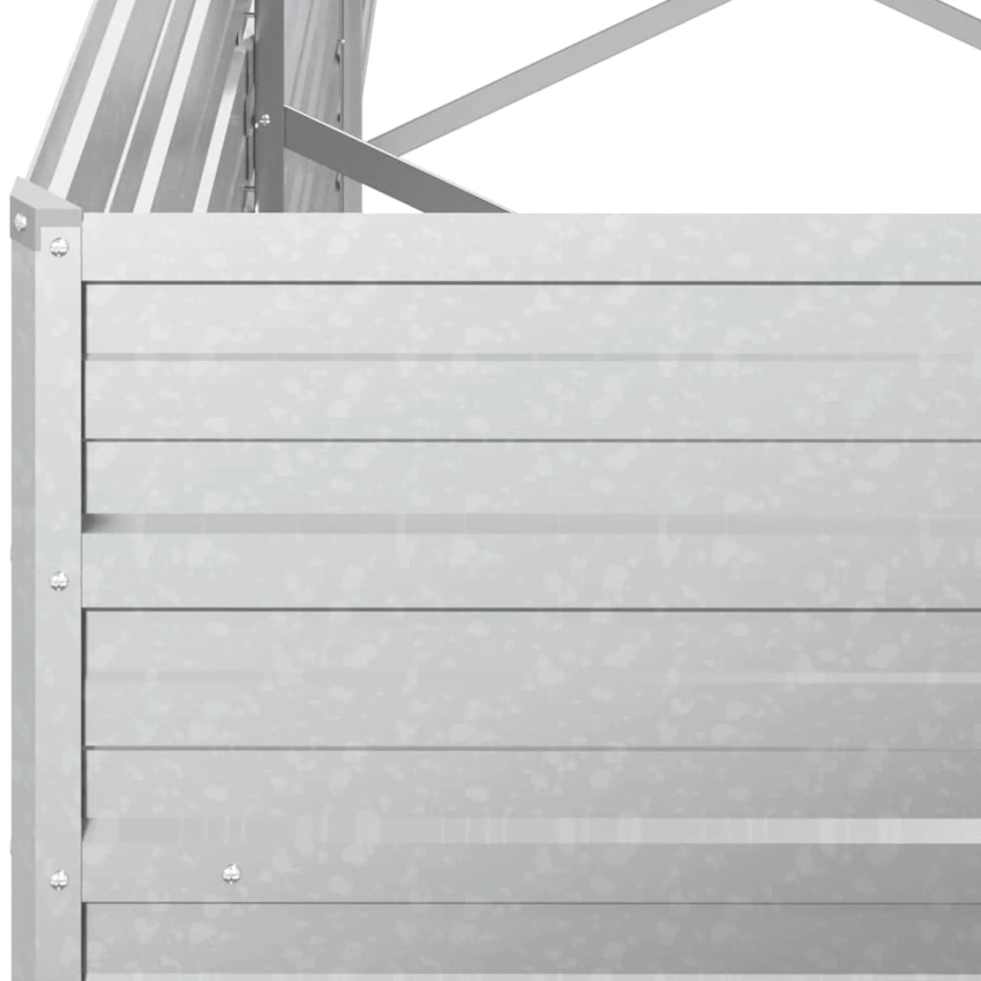 Arriate De Acero Galvanizado Plateado 320x80x45 Cm