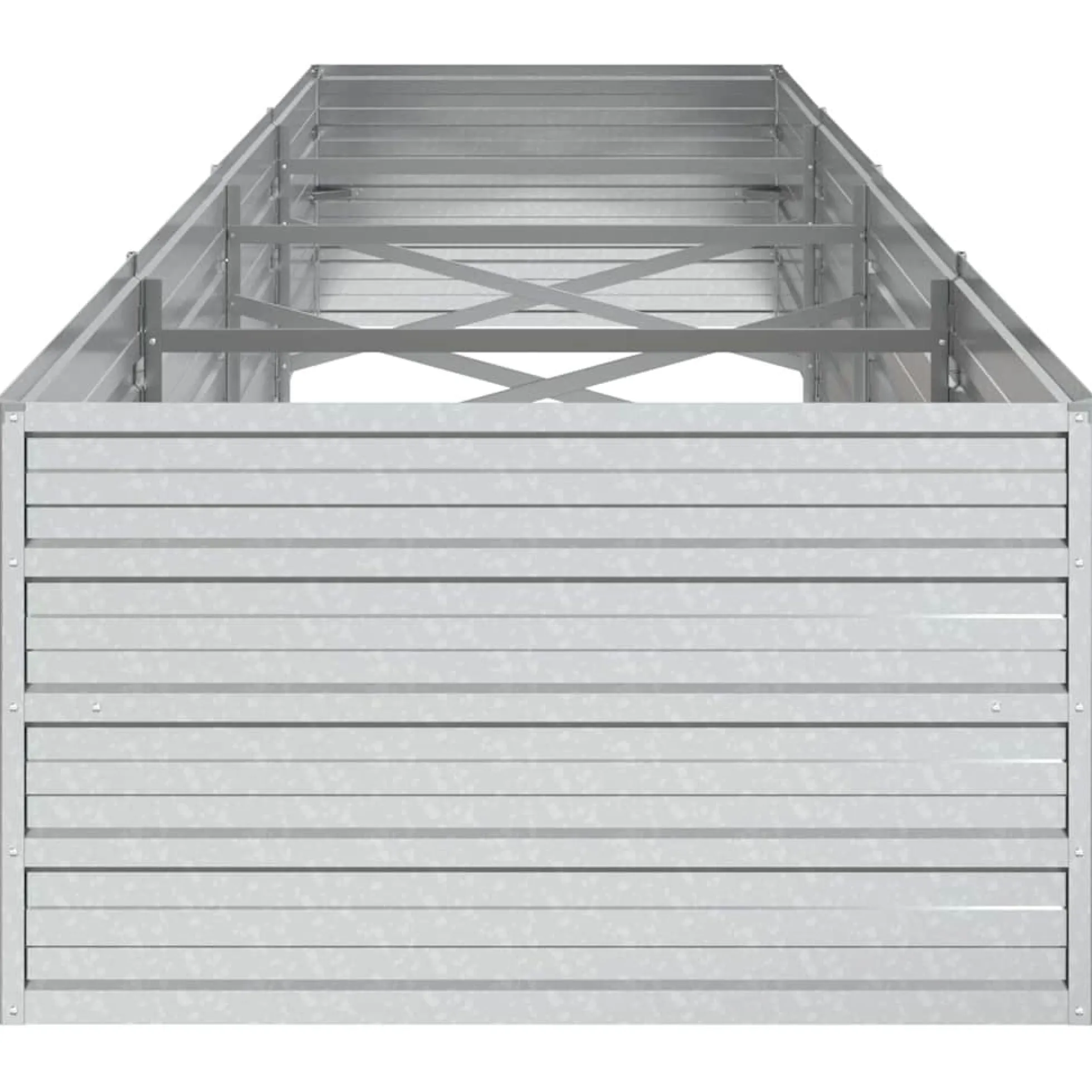 Arriate De Acero Galvanizado Plateado 320x80x45 Cm