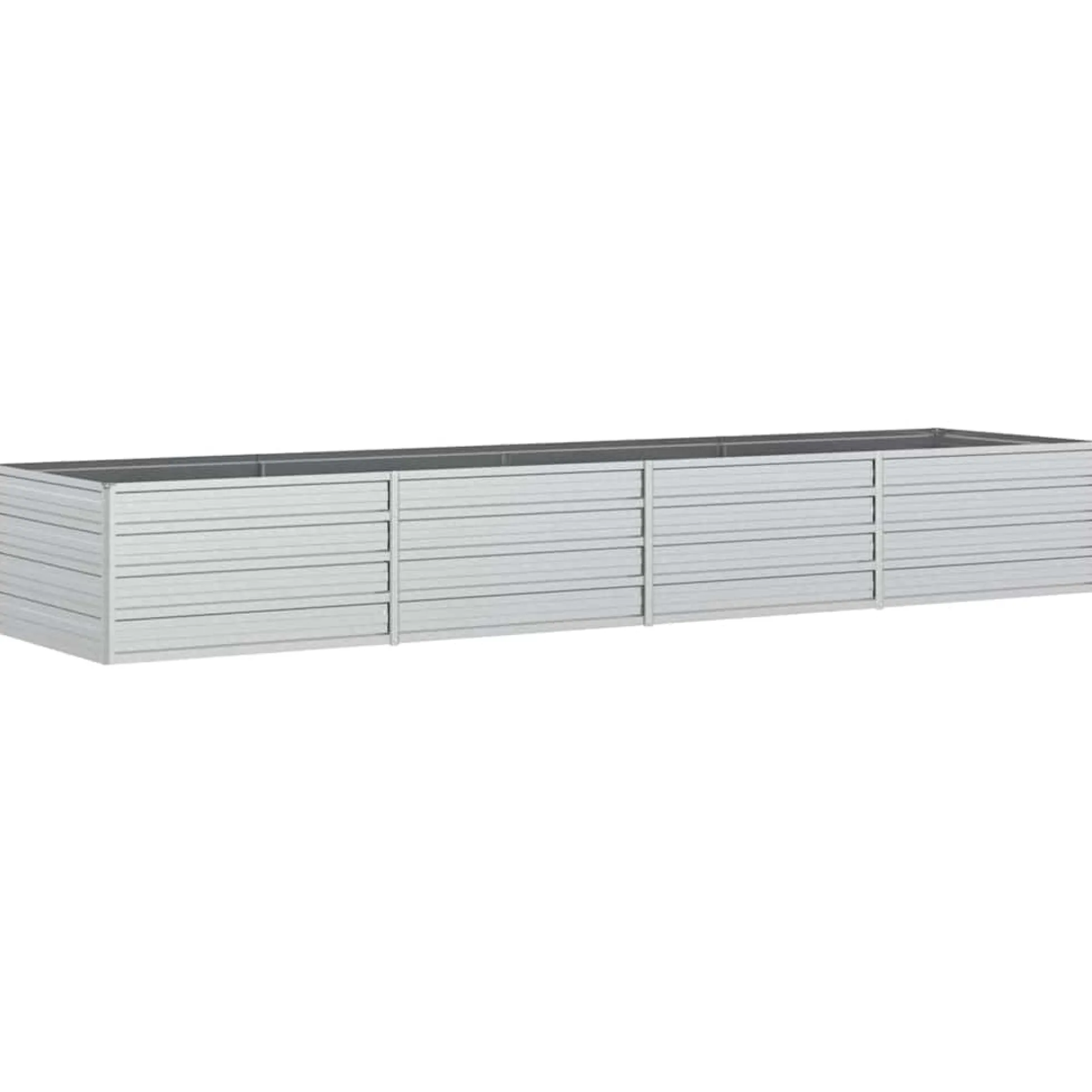 Arriate De Acero Galvanizado Plateado 320x80x45 Cm
