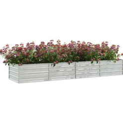 Arriate De Acero Galvanizado Plateado 320x80x45 Cm