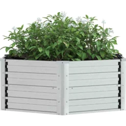Arriate De Acero Galvanizado Plateado 129x45 Cm