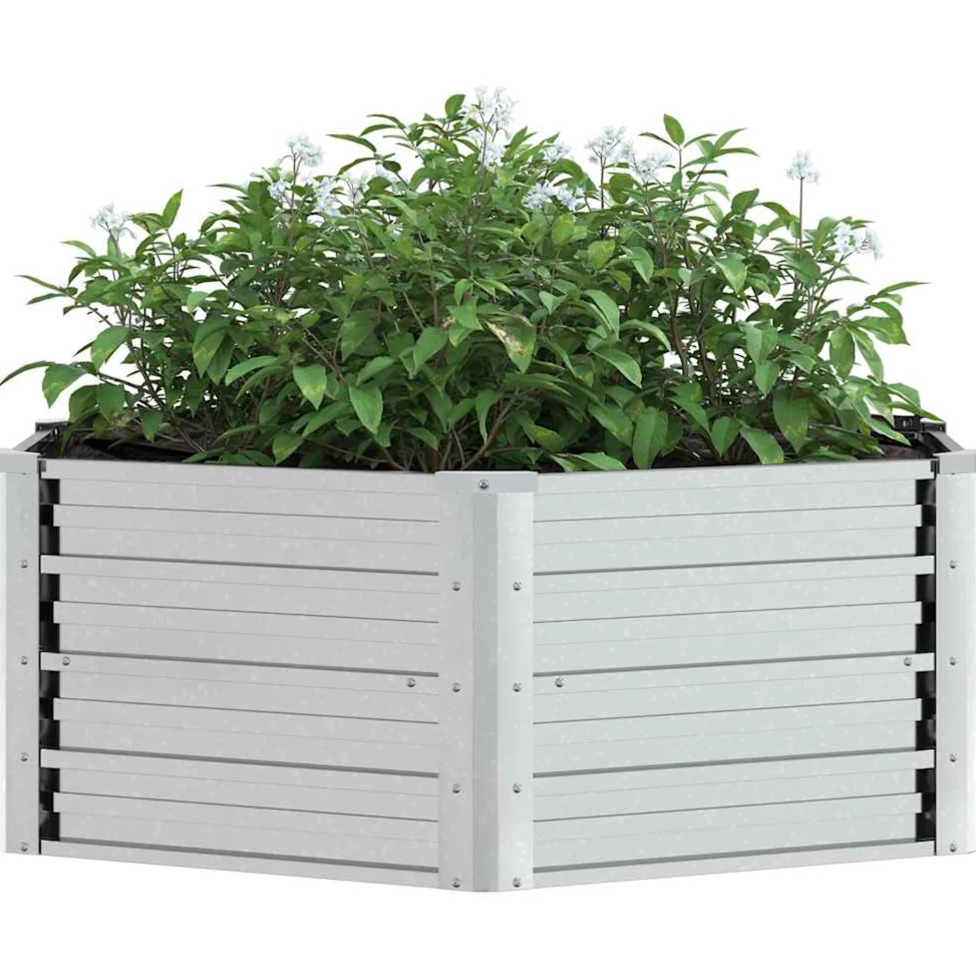 Arriate De Acero Galvanizado Plateado 129x45 Cm