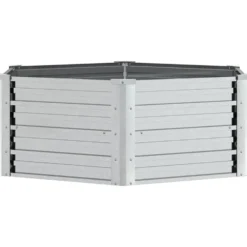 Arriate De Acero Galvanizado Plateado 129x45 Cm