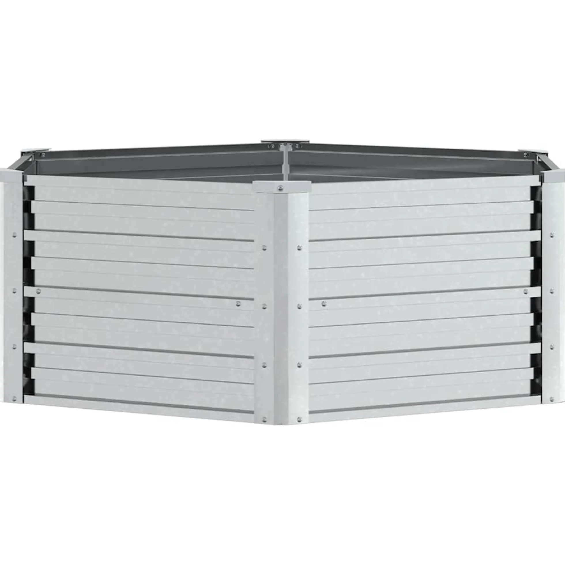 Arriate De Acero Galvanizado Plateado 129x45 Cm
